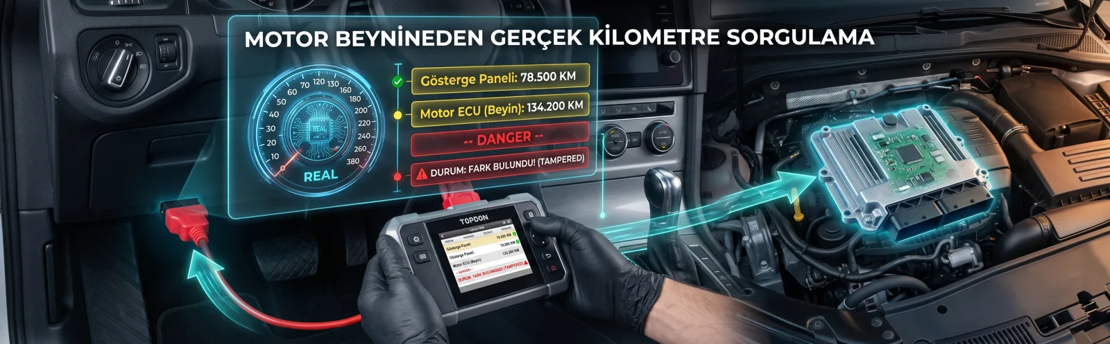 Adıyaman beyinden kilometre kontrolü orijinal km sorgulama ecu analizi